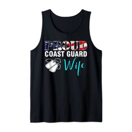Vintage Proud Coast Guard Wife With American Flag Gift Tank Top