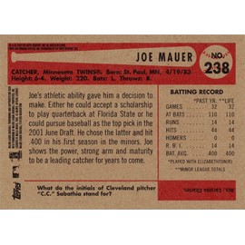 2002 Bowman Heritage Baseball #238 Joe Mauer Rookie Card