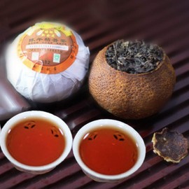 Yunnan Tea Pu'er tea Orange Puer cooked tea Tangerine peel Packaging Puerh 250g (0.55LB) Black tea Puer tea Chinese tea Pu er tea Ripe tea Puerh tea healthy food Pu-erh tea Green food Old trees Pu erh tea