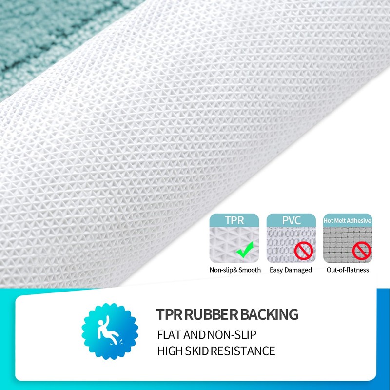 SiliPacks Bathroom Rugs 20"x32" Non-Slip Microfiber Carpet, Machine Washable Quick