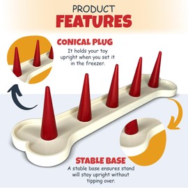 Kong Freezer Holder - Compatible with Kong Dog Toys XS to XL, Stuffable Dog Chew Stand, Red & White
