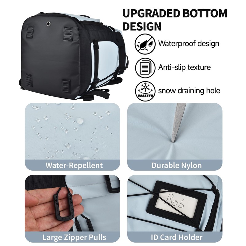 Heliar 55L-70L Expandable Ski Boot Bag – Waterproof, Durable Backpack