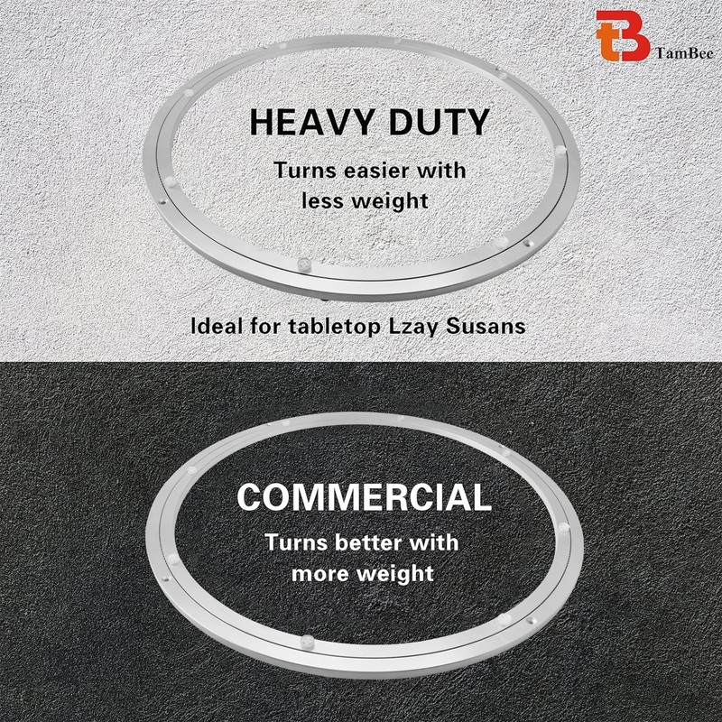 TamBee Aluminum Lazy Susan Heavy Duty Metal Rotating Hardware Turntable