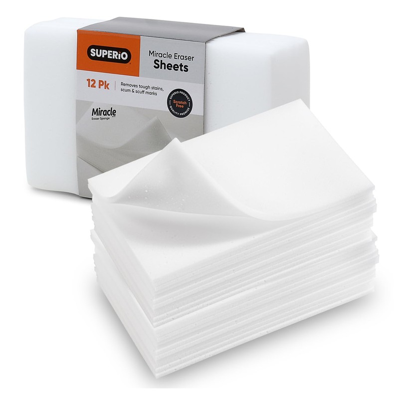 Superio Miracle Eraser Sheets - 36 Count - Multi-Surface Cleaning