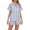 LUBOT 100% Cotton Pyjamas Set for Women Ladies, Woven Short