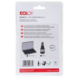 Colop Colop 151304 Stempelkissen Micro 2 + Farbe 801 schwarz, 70 x 110 mm