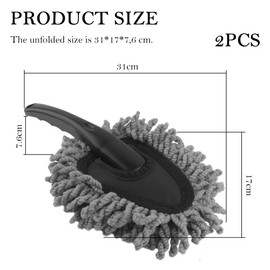 2 x car duster/car wash brush, super fine microfibre duster car for cleaning car interiors and cracks, universal dust wiper, suitable for various vehicle types