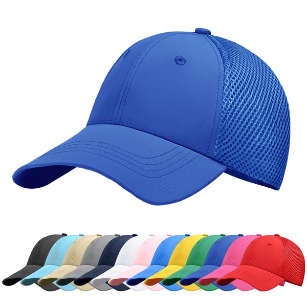 Baynetin Baseball Cap, Unisex Breathable Solid Color Mesh Back Adjustable