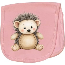 inktastic Vintage Knitted Plush Hedgehog Baby Burp Cloth Pink 464bb