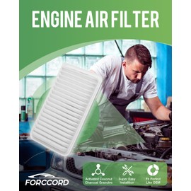 Forccord 2-Pack CA9360 Engine Air Filter Fits for Toyota Camry (2002-2011), Highlander (2001-2013), Sienna (2004-2010),Solara (2004-2008),Lexus ES300, ES330, RX330, RX350 Car Accessories