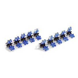 Rhinestone Hair Claws (Pack of 10, Blue)