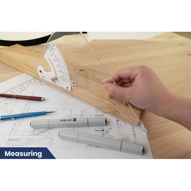 Pacific Arc Professional Adjustable Triangle Clear With Inking Edge 10"