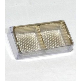 Candy Molds N More Chocolate Dipped Oreo Cookie 2 pc Clear Favor Boxes with Gold Tray-Asst Qtys