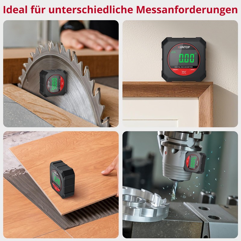 XUNTOP Inclinometer Digital Protractor Inclinometer Measuring Range 4 x 90°,