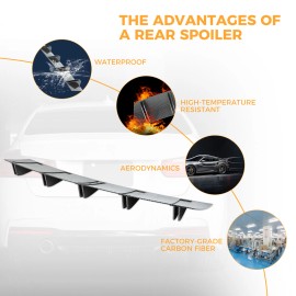 DREAMIZER For 2004-2008 Acura TL Carbon Fiber Rear Lip Bumper Diffuser Spoiler Shark 5 Fin