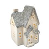 DARO DEKO Ceramic LED House - White Silver Glitter -