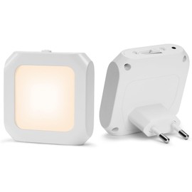 Adamyee LED Night Light Socket Children's Night Light with Motion Sensor Sliding Dimming Amount 3 Colour Temperatures, Suitable for Bedroom, Stairs, Hallways etc.