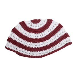 EREZ OVED Yarmulke Kippah judía Frik Kipa Judaica Yamaka Kippa Yamakah Yarmulka Sombrero para hombres o niños (tira blanca y roja)
