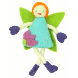 Global Groove Handmade Tooth Fairy Pillow with Pocket from Nepal Fairy Red Hair Fairy