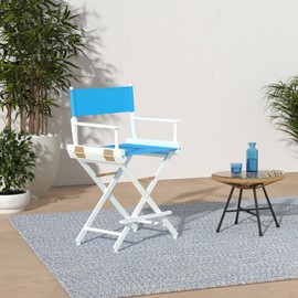 Casual Home 220-01/021-27 Director Chair 24" - Counter Height WhiteFrame/Turquoise Canvas