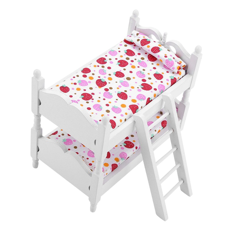 1:12 Doll House Mini Furniture Children Bedroom Model Bunk Bed