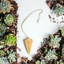 Pandiui23 Pendel aus Naturstein, Selenit, Orange, Kristallpendel, sechseckig, Vintage, fr Radi?sthesie, Chakra, Reiki, Wahrsagen, Meditation (orangefarbener Selenit)