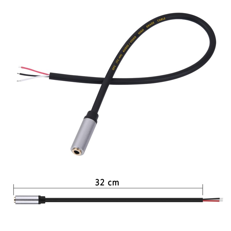 sovunis 2-Pack Replacement 3.5mm Female Jack to Bare Wire Open