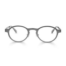 eyebobs - Hard Wear | Premium Reading Glasses for Men and Women | Round Frame for Narrow Faces, Pewter Metal, 2.50