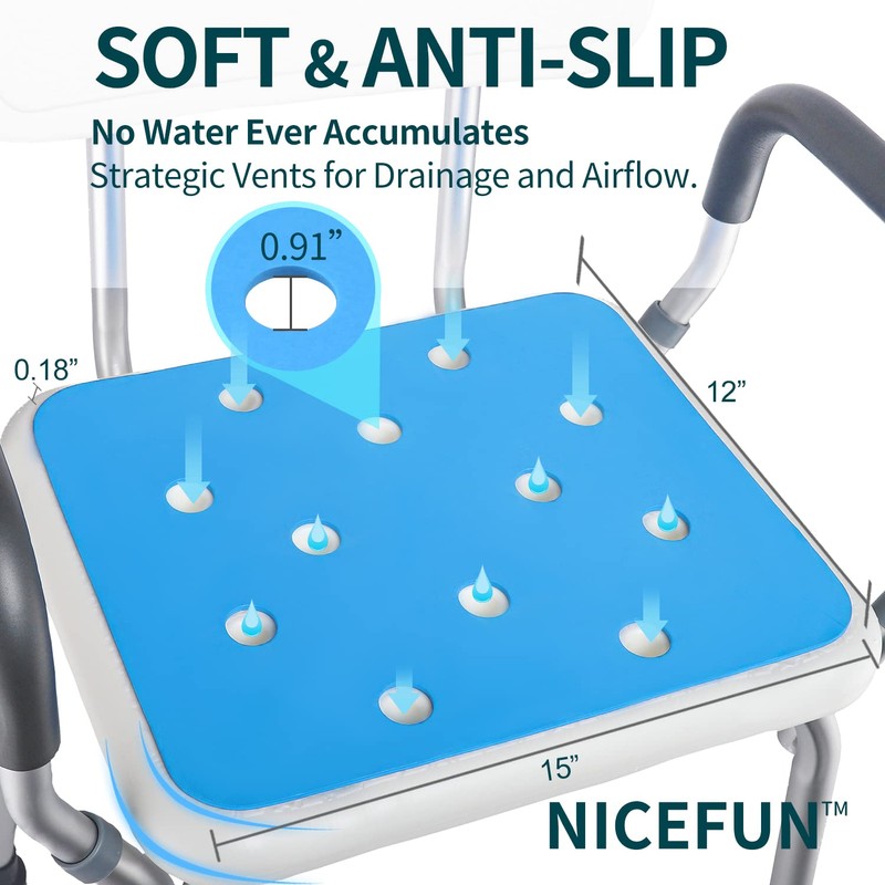 Shower Chair Pad Cover Bath Seat, Padded Shower Bench Seat