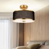 Edwarmlux 3-Light Semi Flush Mount Ceiling Light Fixture, 12.6" Gold