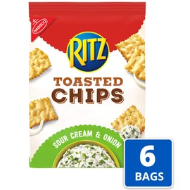 RITZ Toasted Chips Sour Cream and Onion Crackers, 6 - 8.1 oz Bags