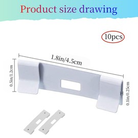 10 Pcs White Vertical Blind Repair Vane Savers,Vane Clips, Metal Curved Clips Shade Tabs,Louver Replacement Parts Maintenance,Blind Fixers