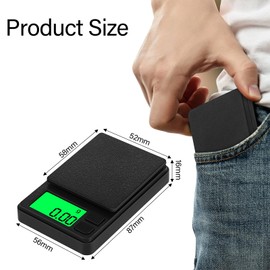 Fine Scale, 500 g/0.01 g, Digital Precision Mini Kitchen Scale, Gold Scale, Coin Scales with LCD Display, Tare Function, 7 Units, for Kitchen, Coffee, Jewellery, Cereals