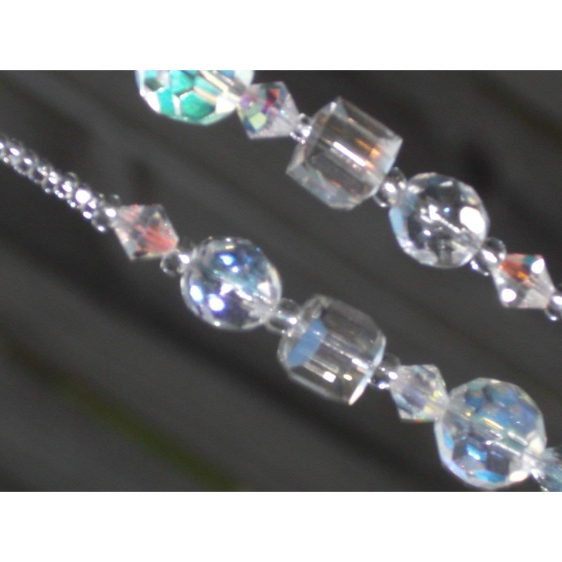 Eyeglass Chain Clear Crystal Faceted Cut Glass 28 inches