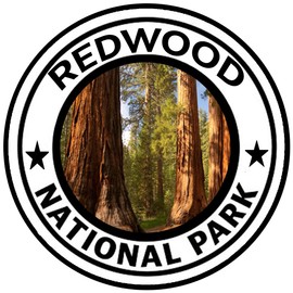 Rogue River Tactical Redwoods National Park Sticker 5" Round Car Auto Decal California Forest