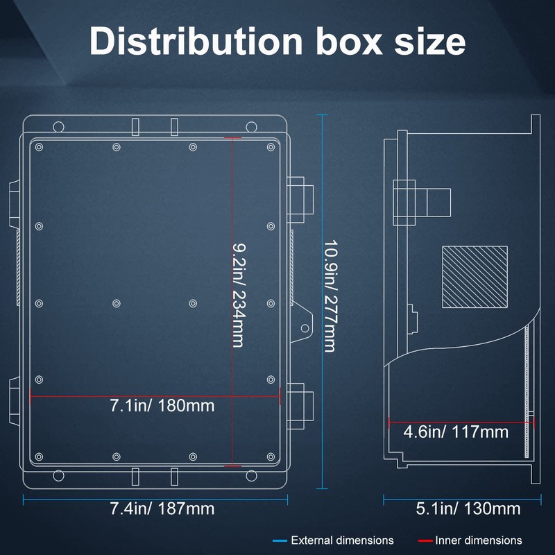 Namunanee Outdoor Electrical Junction Box, ABS Water Resistant Enclosure with