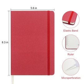 WETLOTE Hardcover Lined Journal Notebook 2 Pack, A5 Notebook College Ruled Writing Journals 208 Pages, Large Lined Notebooks for Women Men School College Office Journaling (Black Red)