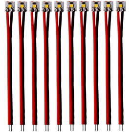 RUNCCI-YUN 10 x 12-18 V LED House Lighting 8 mm White with Cable 10 cm Model Building LED Lighting Model Railway Lighting