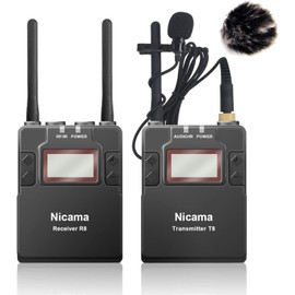 Nicama WLM8 UHF Wireless Lavalier Wireless Microphone for Canon DSLR Camera Nikon Sony Camcorder (TX + RX)