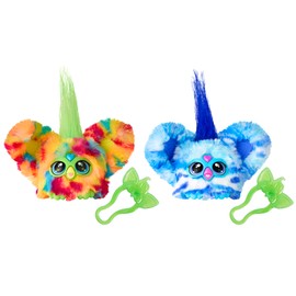 Furby Furblets 2-Pack, Mini Friends Pix-Elle & Ooh-Koo, 45+ Sounds Each, Music & Furbish Phrases, Electronic Plush Toys, Multicolor & Blue/White, Ages 6+