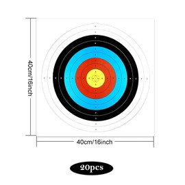 Target Archery, Archery Target Face, Archery Target Paper, Line Discs Pads, Archery Disc Pads, Paper Disc Pads, 40 cm x 40 cm, Pack of 20