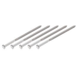 METALLIXITY 5pcs M8x150mm Hex Lag Screws 304 Stainless Steel Self Tapping Wood Bolts for Home Application