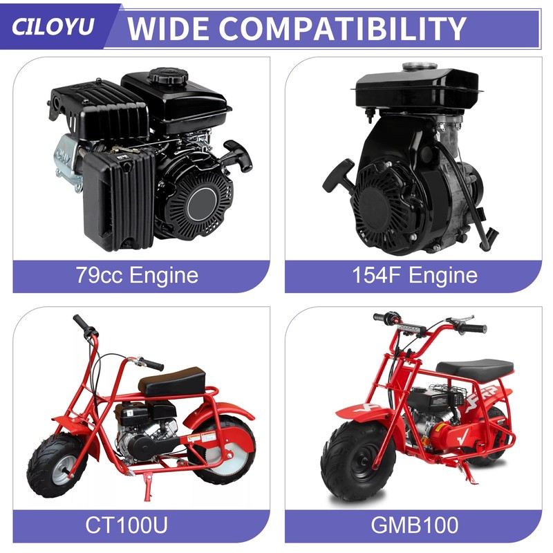 CILOYU Central Long Mini Bike Exhaust Header Pipe with Muffler