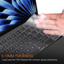 CaseBuy Premium MacBook Air 15 M3 Keyboard Cover for MacBook Air 15 inch M3 Chip A3114 2024 Released Liquid Retina Display & Touch ID TPU Protector Skin