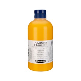 Schmincke - Akademie Acrylic Colour, Indian Yellow, 500 ml, 23226028, Fine Artist Acrylic Paint, Brilliant, Highly Lightfast and Cadmium-Free, for Acrylic Painting, Mixed Media