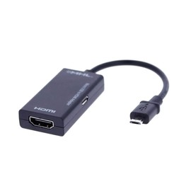 REY Adapter Converter OTG Micro USB Male to HDMI / Micro USB Female Black
