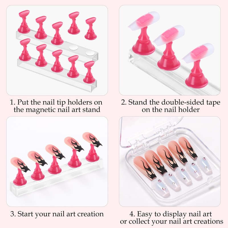 Etercycle Nail Stand Acrylic Nail Art Display Stand Practice Nail