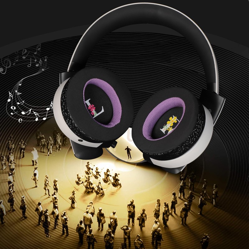 Jomwag Magic Ice Gel Replacement Earpads for Alienware AW510H/AW310H, Black/Purple