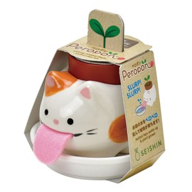 Seishin Pottery Home Garden Easy Cultivation Kit Wild Strawberry Indoor Herb Vegetable Cultivation Set Approx. 7cm Pelopon Cats Tabby Cat Mother's Day Present Birthday GD-94901