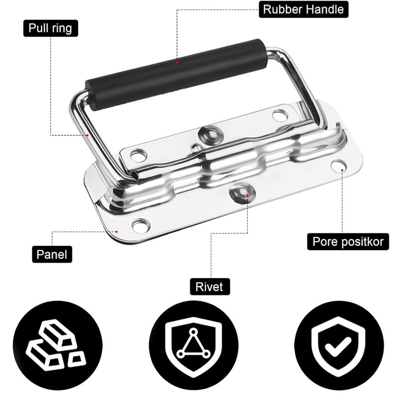 YOUDALIS Pack of 2 Folding Handles, Stainless Steel, Hardware Boxes